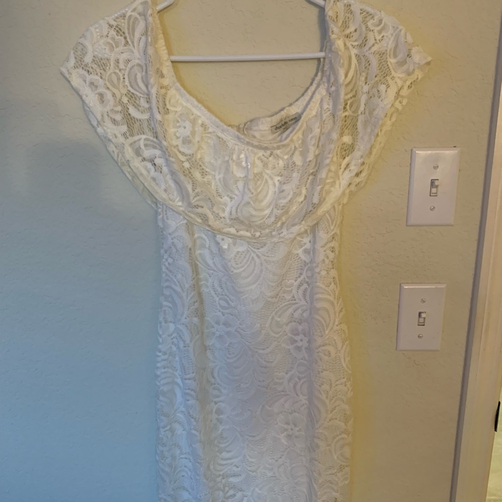 Cream prom dress
